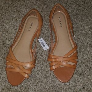 Torrid nude flat sandals size 10 wide